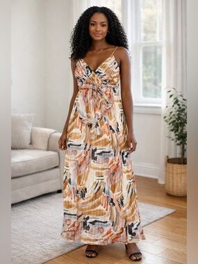fashion nova lanai maxi dress Lanai Sleeveless Maxi Dress - Ivory/combo